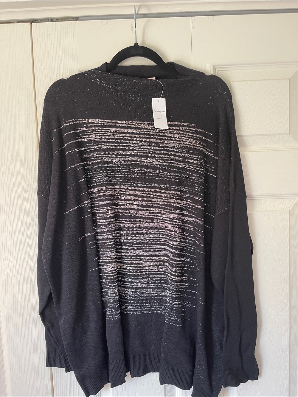 Black Metallic Stripe Knit Sweater